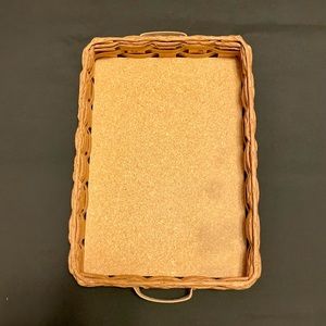 Vintage Pyrex 233 Wicker Cork Bottom Travel Serving Tray For Casserole Dish